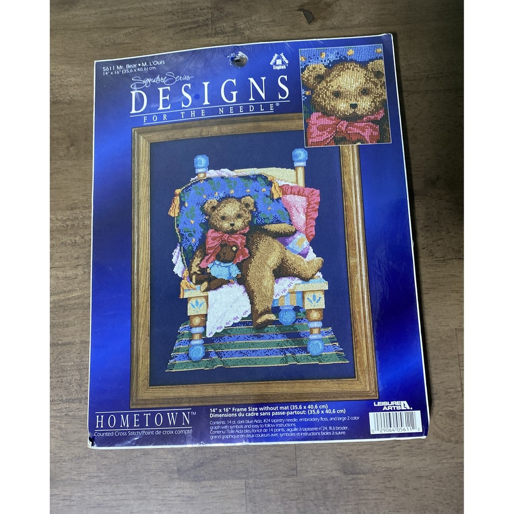 Leisure Arts Mr Bear Cross Stitch Kit 5611